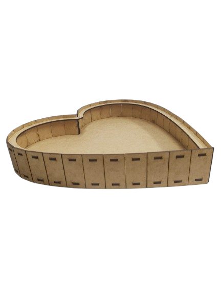 Bandeja Coração I 30x29x5cm - MDF a Laser