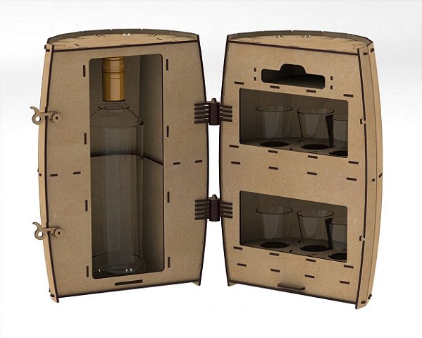 Adega Barril Porta Cachaça em MDF