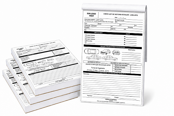 Kit 03 Talões A4 1 via Preto e Branco - 100 Folhas