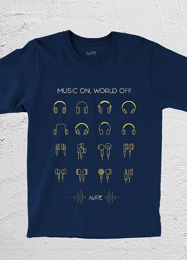 Camiseta Music ON World OFF