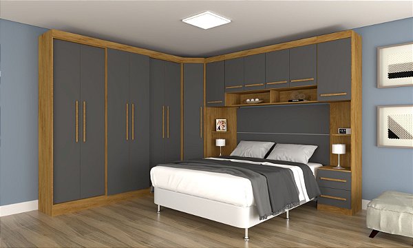 Quarto Modulado América  Freijó/Grafitte