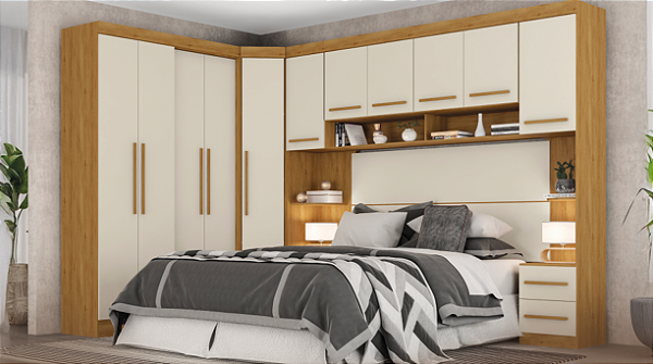 Quarto Modulado América  Freijó/Off White
