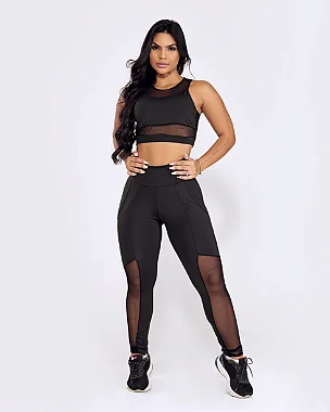 CONJUNTO LEGGING E TOP - PRETO