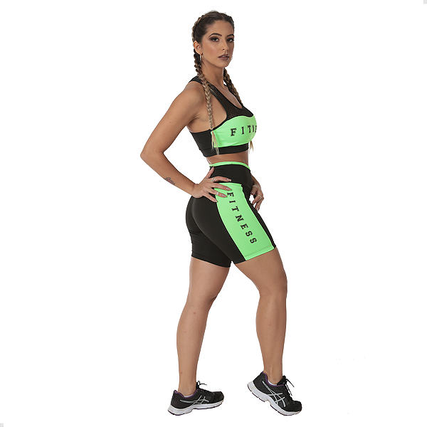 BERMUDA COM SILK E TOP FITNESS
