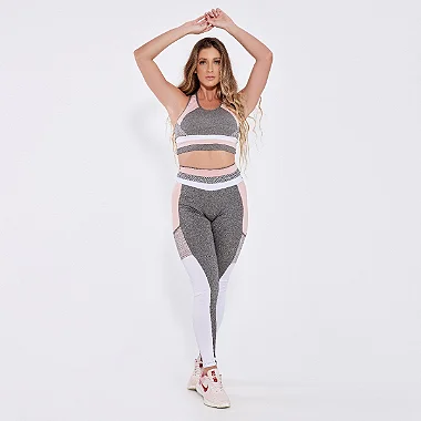 CONJUNTO MOTIVATION COLLECTION - CINZA ROSE