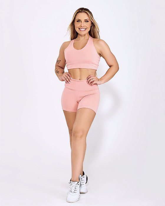 SHORT E TOP BASIC TRANÇADO - ROSE