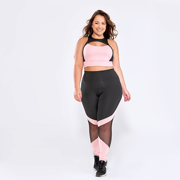 Conjunto Top e Calça Plus Size Sem Transparência