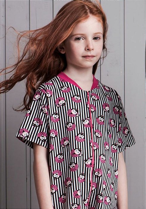 Pijama Infantil Macacão Meninas Joaninha