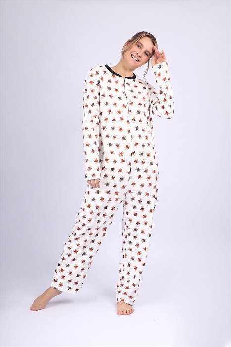 PIJAMA MONAKIDS MACACÃO FEMININO - MALHA PETTENATI - URSINHO
