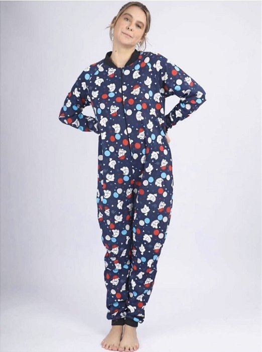 PIJAMA FEMININO FANTASMA AMIGO AZUL MONAKIDS