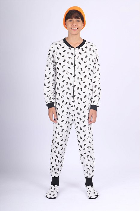 PIJAMA  INFANTIL E JUVENIL  BATERIA DIVERTIDA- MOLETINHO COM FELPA