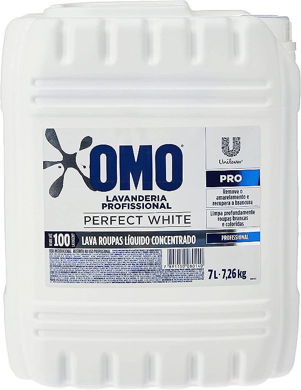 Omo Lava Roupas Perfect White Líquido  7L