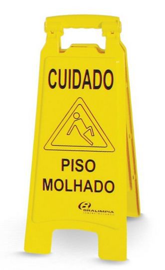 Bralimpia Placa sinalizadora - Piso Molhado