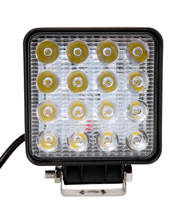 Farol De Milha 16 Leds Off Road Caminhão Jeep Quadrado 48w