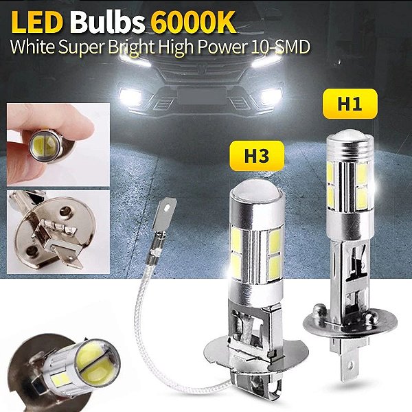 Lâmpada Farol De Milha 10 Leds 12v 6500k