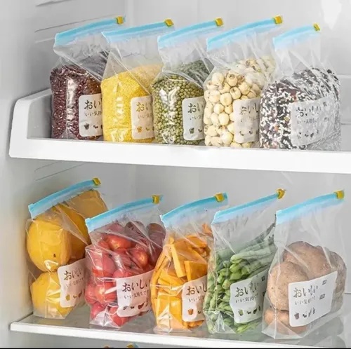 Kit 15 Sacos Herméticos Pra Armazenar Alimentos Reutilizável