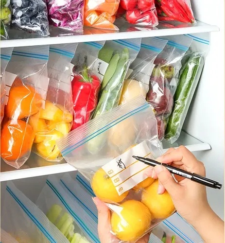 Kit 10 Sacos Herméticos Pra Armazenar Alimentos Reutilizável 10x20