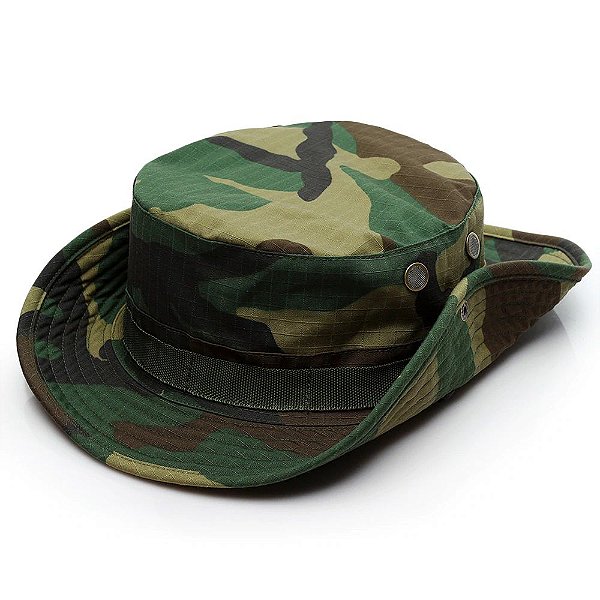 Chapéu Militar Tático Boonie Camuflado Selva - Lagos Importadora