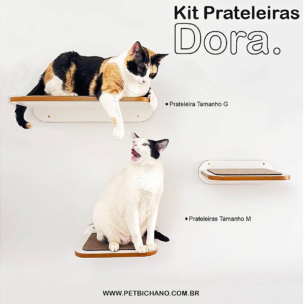 Kit Prateleiras Dora - 3 Peças - para gatos