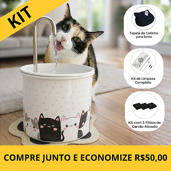 Kit Fonte Cats - Bebedouro para Gatos