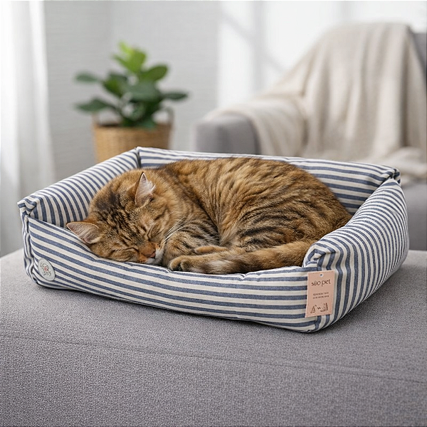 Caminha Sofá para Gatos - Azul Listrado