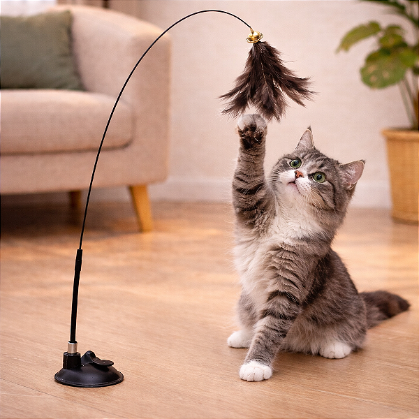 Varinha para Gatos com Ventosa