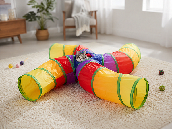 Brinquedo Tunel para Gatos 4 saídas