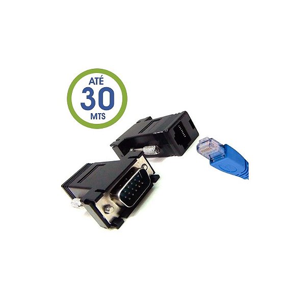 EXTENSOR VGA VIA CABO DE REDE UTP RJ-45 ATÉ 30 METROS