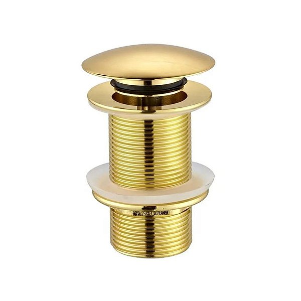 Válvula Click Smart Inox Ralo Pia Cuba Louça Banheiro 1.1/4 Dourado