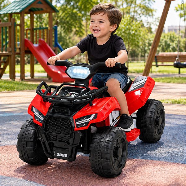 Quadriciclo Elétrico Infantil Quadzilla com Faróis de Led Cor Vermelho