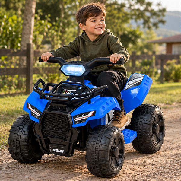Quadriciclo Elétrico Infantil Quadzilla com Faróis de Led Cor Azul