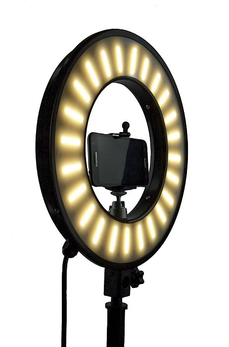 Ring  Light 33 cm de diâmetro - Iluminador Refletor 50w - Com Suporte para Celular- 3 cores - Foto Make up