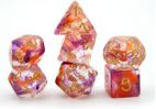 Kit de Dados - Nebula Orange and Purple Swirl with Chamaleon Glitter - 16mm - Importado
