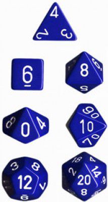 Kit de Dados - Opaco Azul e Branco - Importado