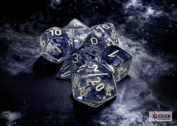 Kit de Dados - Nebula® Polyhedral Black/white 7-Die Set - Importado
