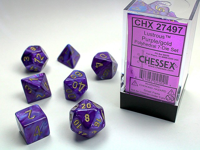 Lustrous® Polyhedral Purple/gold 7-Die Set - Importado