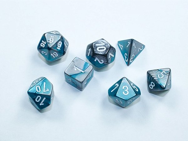Gemini® Mini-Polyhedral Steel-Teal/white 7-Die Set - Importado