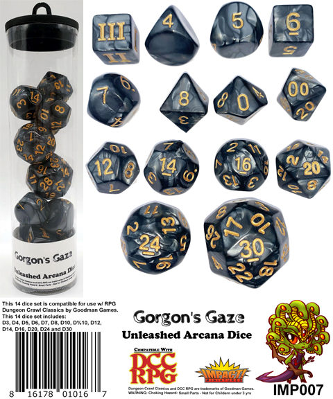 DCC RPG Dice – Gorgon’s Gaze Dice Set - Importado