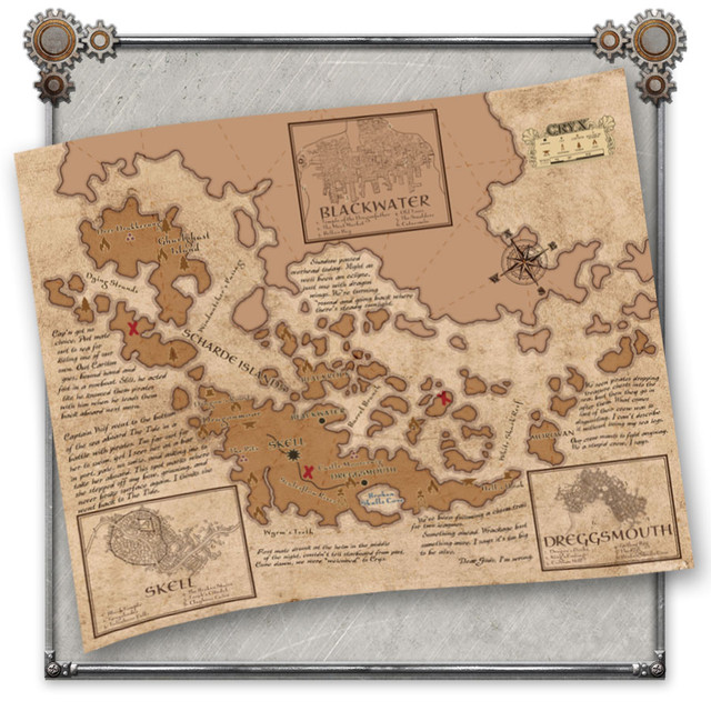 Iron Kingdoms RPG Nightmare Empire Cloth Map - Importado