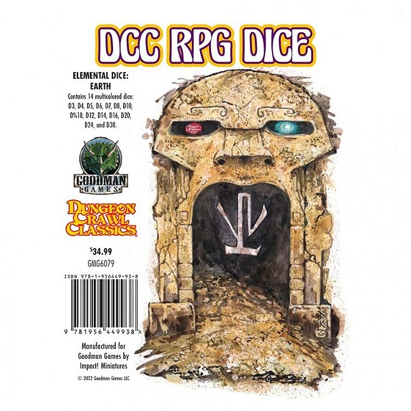 DCC Elemental Dice: 14 Dice Set -  Earth - Importado