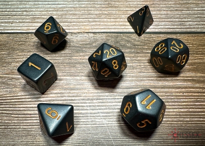 Kit de Dados - Opaque Black/gold Polyhedral 7-Die Set - Importado