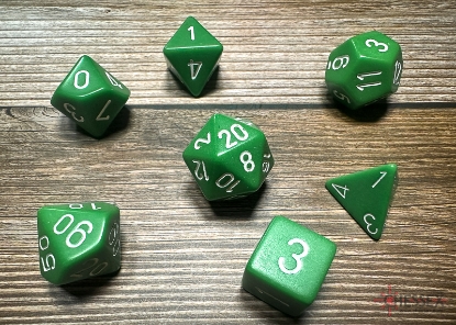 Kit de Dados - Opaque Green/white Polyhedral 7-Die Set - Importado