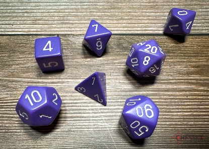 Kit de Dados - Opaque Purple/white Polyhedral 7-Die Set - Importado