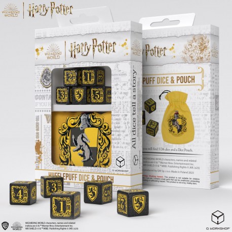 Harry Potter. Hufflepuff Dice & Pouch - Importado