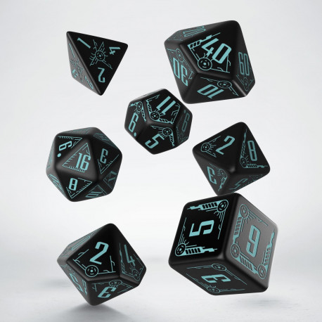 Galactic Black & blue Dice Set - Importado