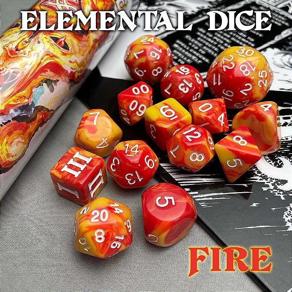 DCC RPG Dice – Elemental Dice: Fire - Importado