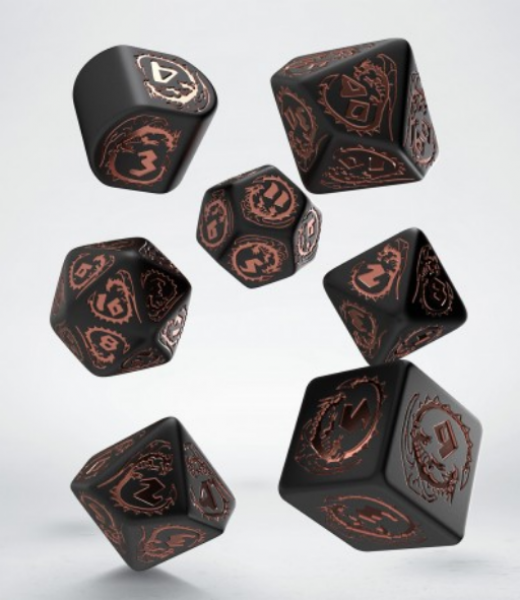Dragons Modern Dice Set - Obsidian (7)