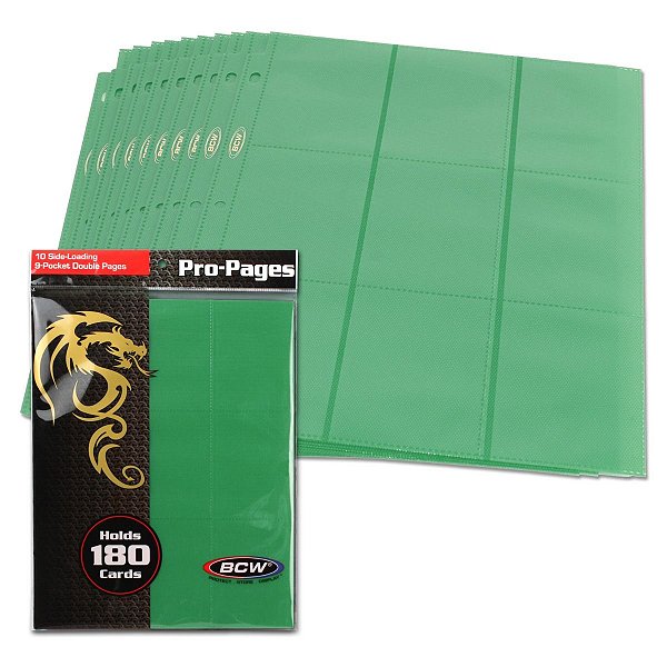 Side Loading 18-Pocket Pro Pages-Green