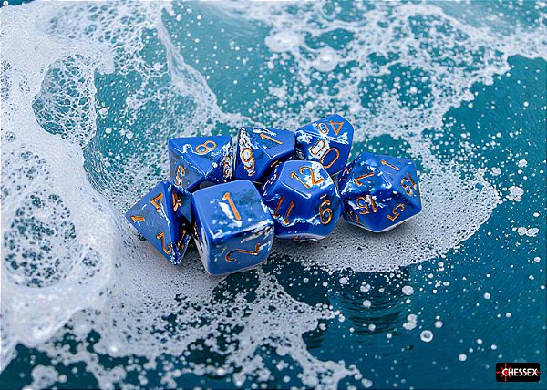 Brush Polyhedral Wavebreak/gold 7-Die Set