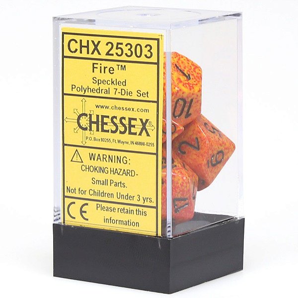 Kit de Dados com 7 Dados -Speckled Fire - Importado